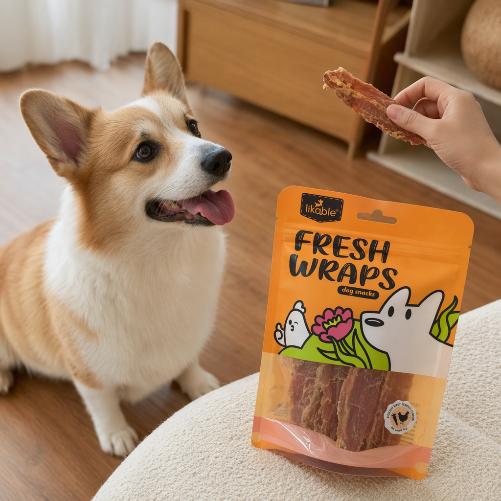 Carrot-flavored chicken slices, dog snacks, pet teeth grinding and cleaning snacks details Picture