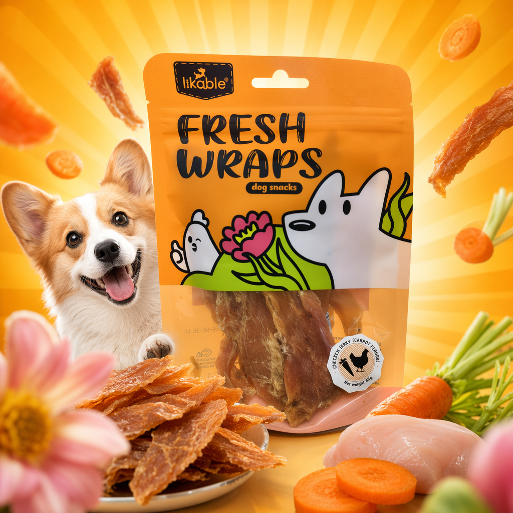 Carrot-flavored chicken slices, dog snacks, pet teeth grinding and cleaning snacks Specification image