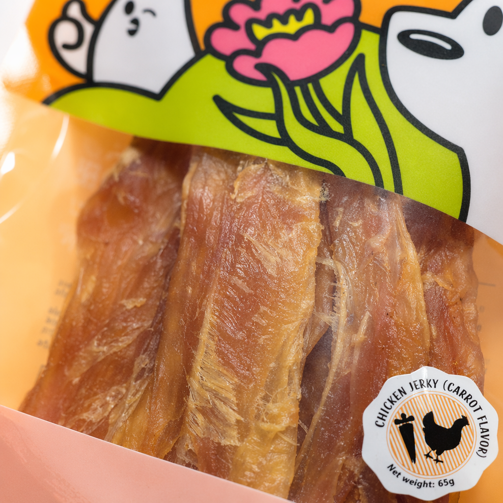 Carrot-flavored chicken slices, dog snacks, pet teeth grinding and cleaning snacks Application Scenario