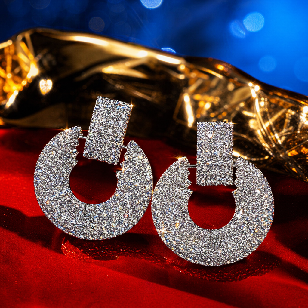Silver sequined earrings are fashionable, versatile, and exude a light luxury vibe. They are vintage earrings and accessories Specification image