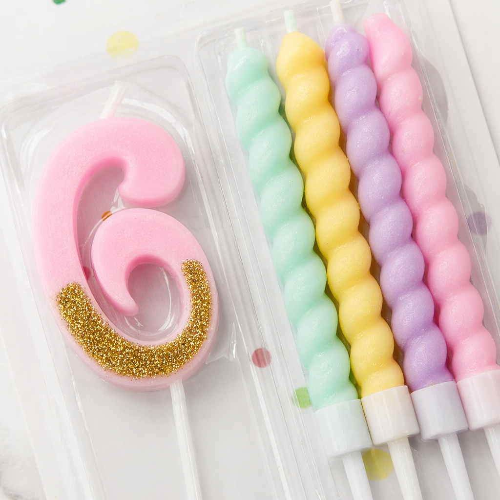 A set of colorful digital candles and spiral candles Application Scenario