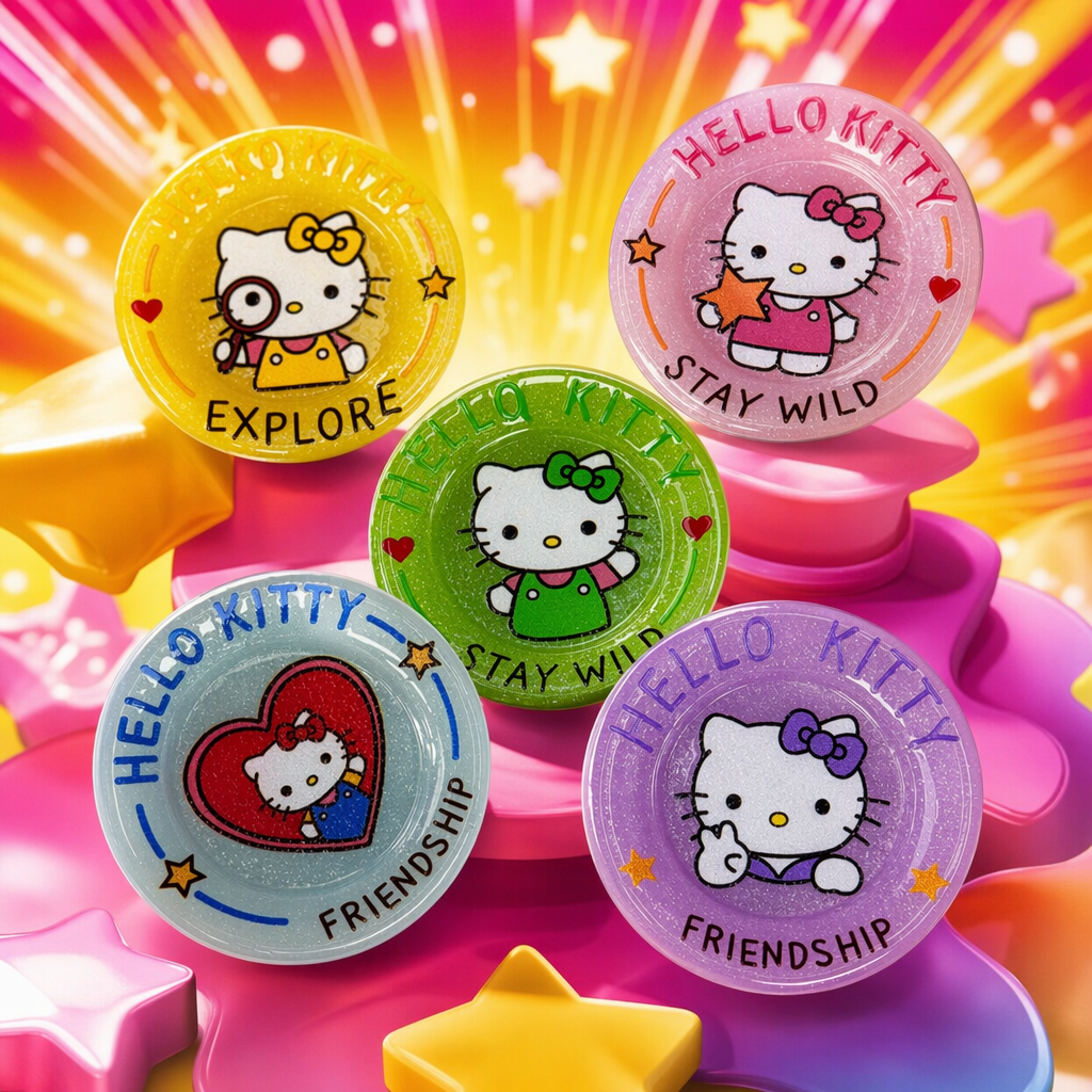 Colorful Hello Kitty badges, cute cartoon brooches and fashionable accessories Specification image