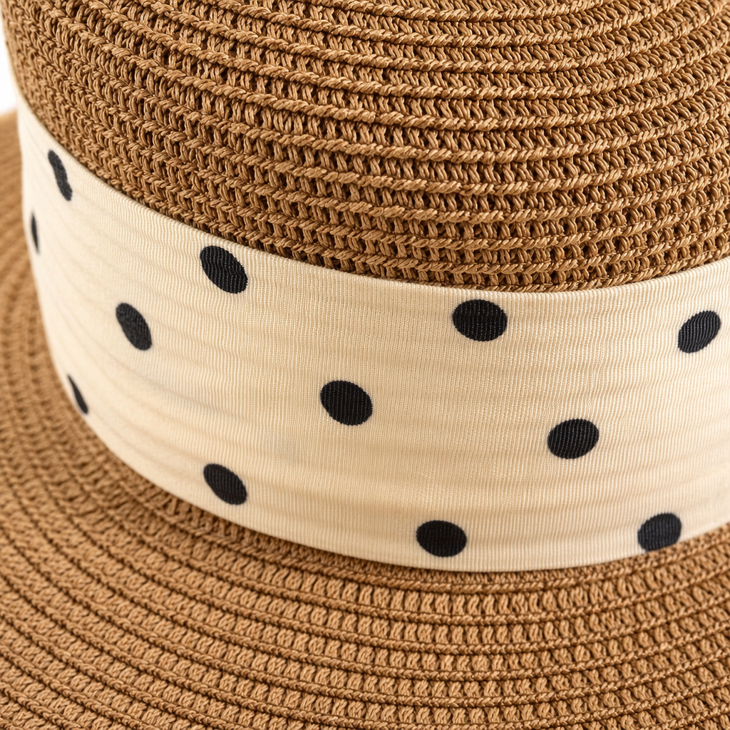 Brown straw woven sun protection hat for women, a breathable and casual woven hat for summer Application Scenario