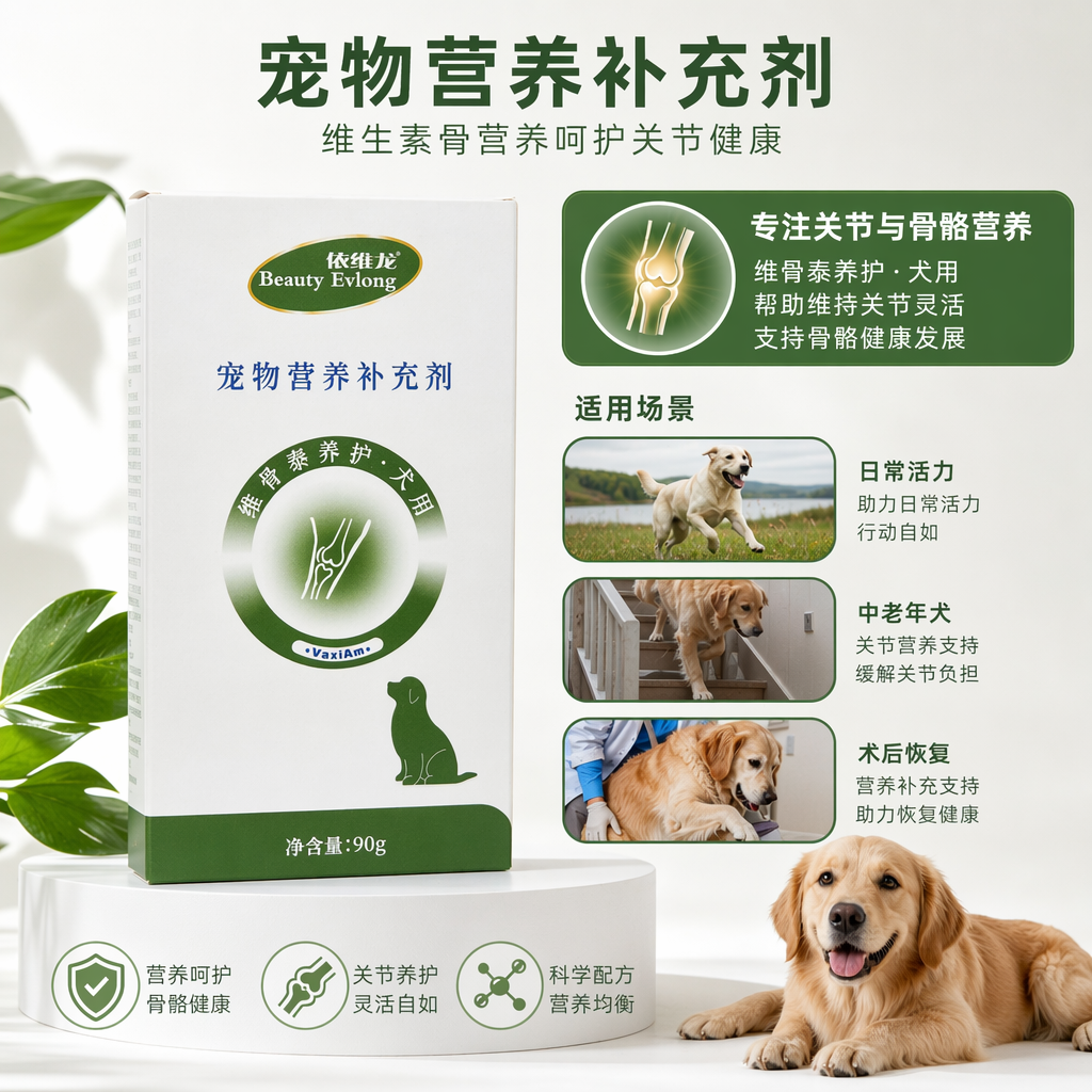 The white packaging box pet nutrition supplement is specially designed with an easily absorbable formula for young pets as they grow up