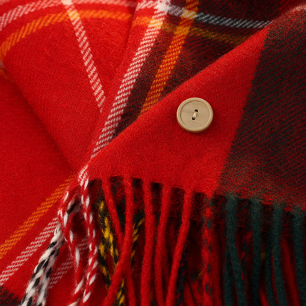 The red checkered scarf shawl is warm in autumn and winter. Made of pure cotton, it is fashionable and versatile Application Scenario
