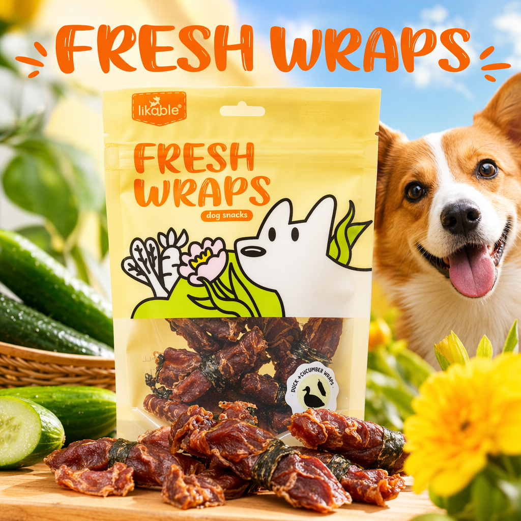 Duck meat wrapped around cucumber, dog snacks, pet teeth grinding and cleaning, meat jerky chewing sticks Specification image