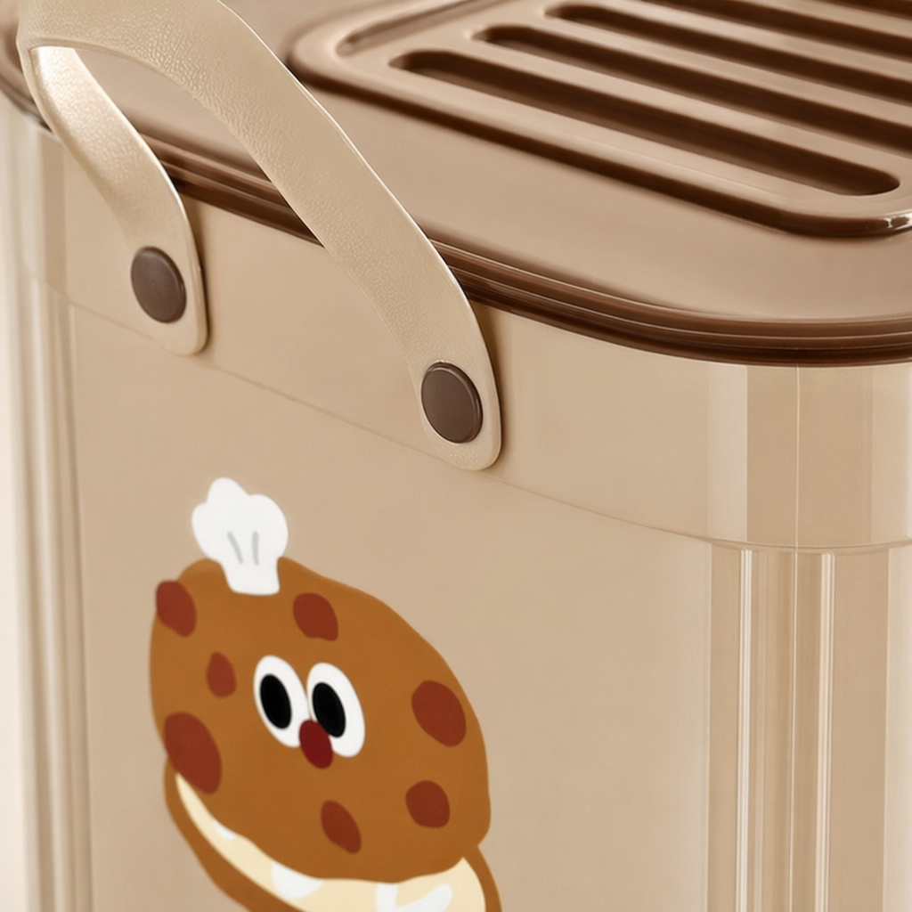 Cream-colored square PP material covered storage box for bedroom desktop organization Application Scenario