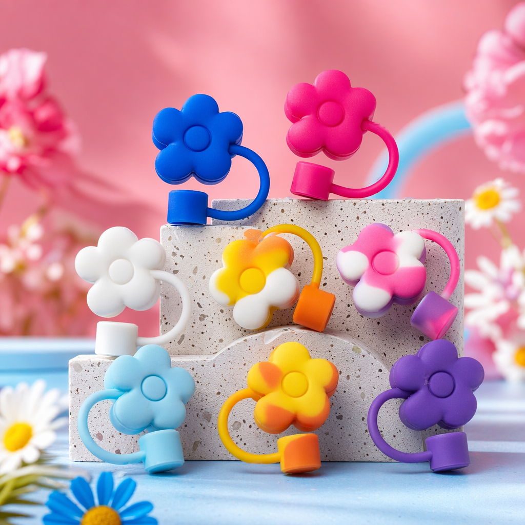 Colorful flower-shaped silicone hooks, no need for drilling, suitable for bathrooms and kitchens, and can bear weight Specification image