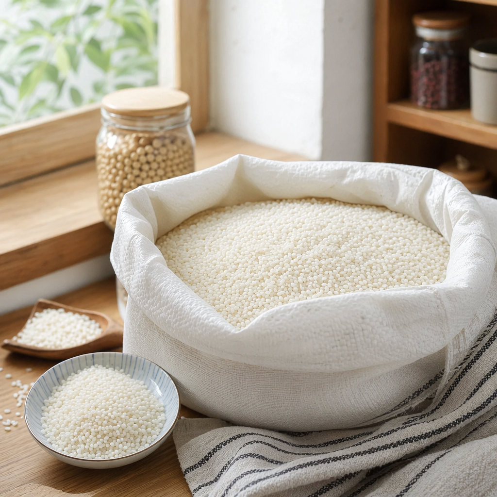 White granular plastic particles, polypropylene (PP) raw material particles, uniform, 25 kilograms, industrial use details Picture