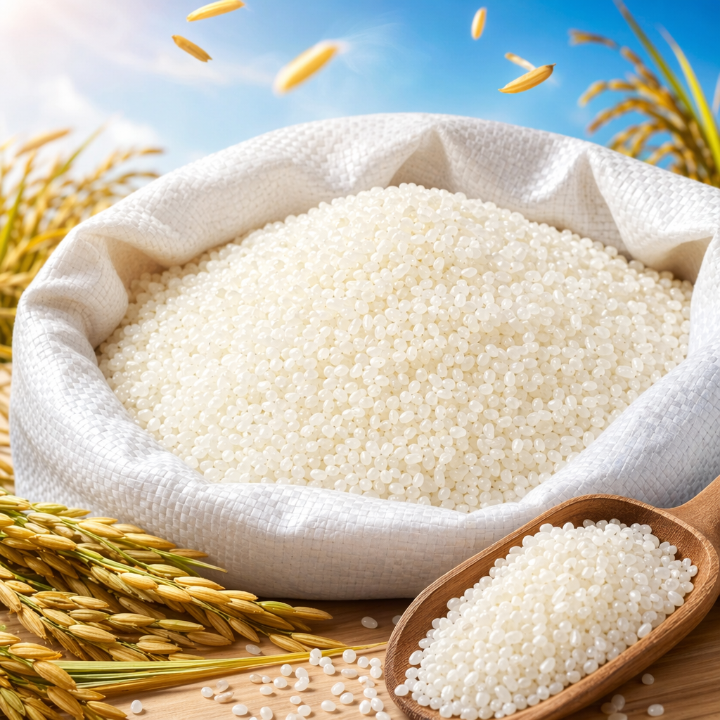 White granular plastic particles, polypropylene (PP) raw material particles, uniform, 25 kilograms, industrial use Specification image
