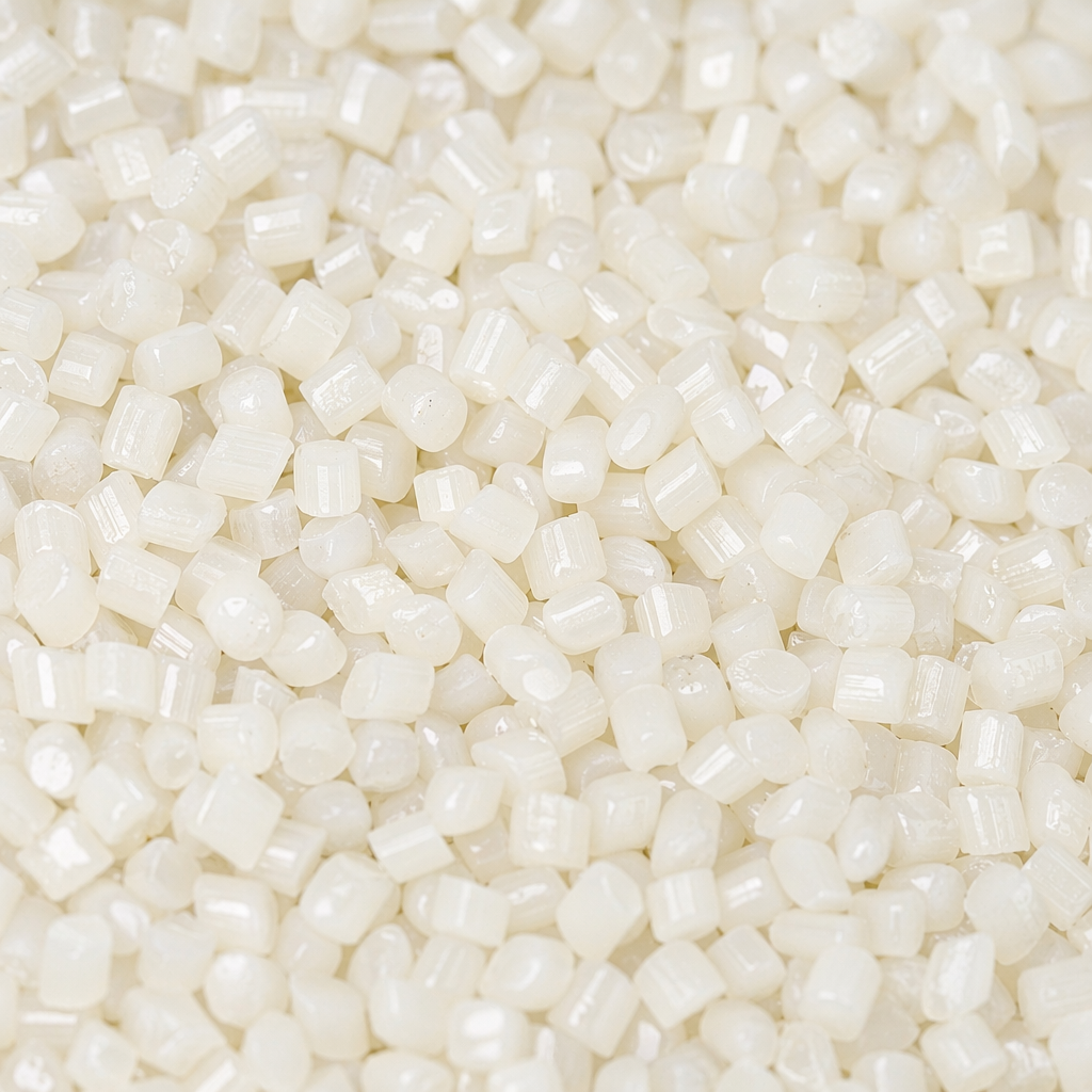 White granular plastic particles, polypropylene (PP) raw material particles, uniform, 25 kilograms, industrial use Application Scenario