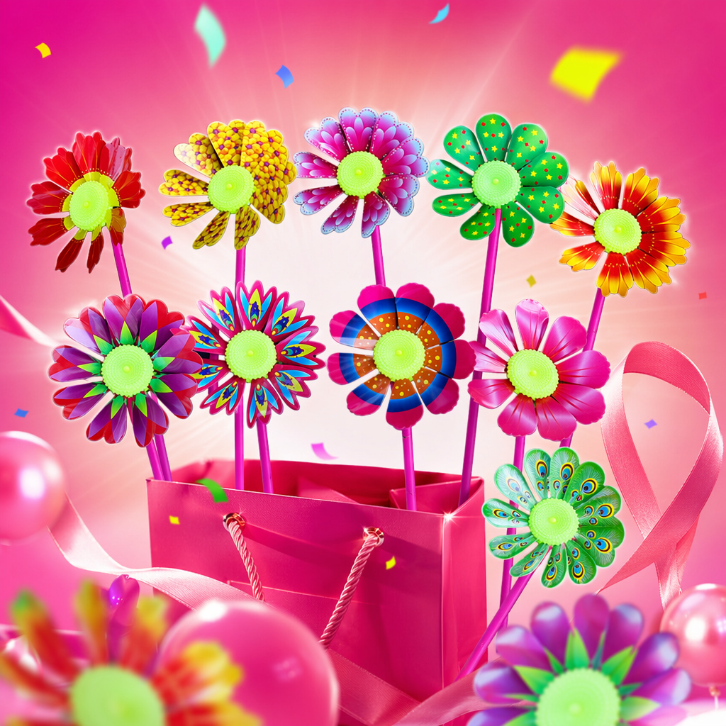 Colorful flower windmill children's educational toy outdoor rotating decoration Specification image