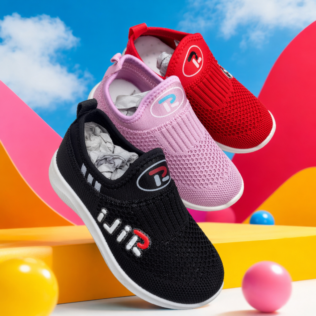 Black, pink and red mesh sports shoes are breathable, lightweight and unisex Specification image