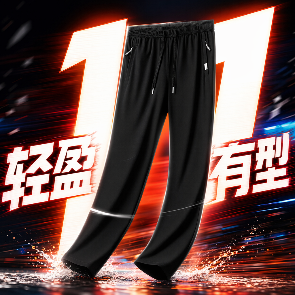 Black high-elasticity sports pants for both men and women, slimming, breathable and quick-drying Specification image