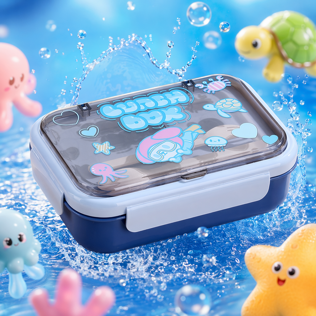 شريط أزرق PP يحتوي على شريط أطفال مقاوم للتسرب من Lunchbox Specification image
