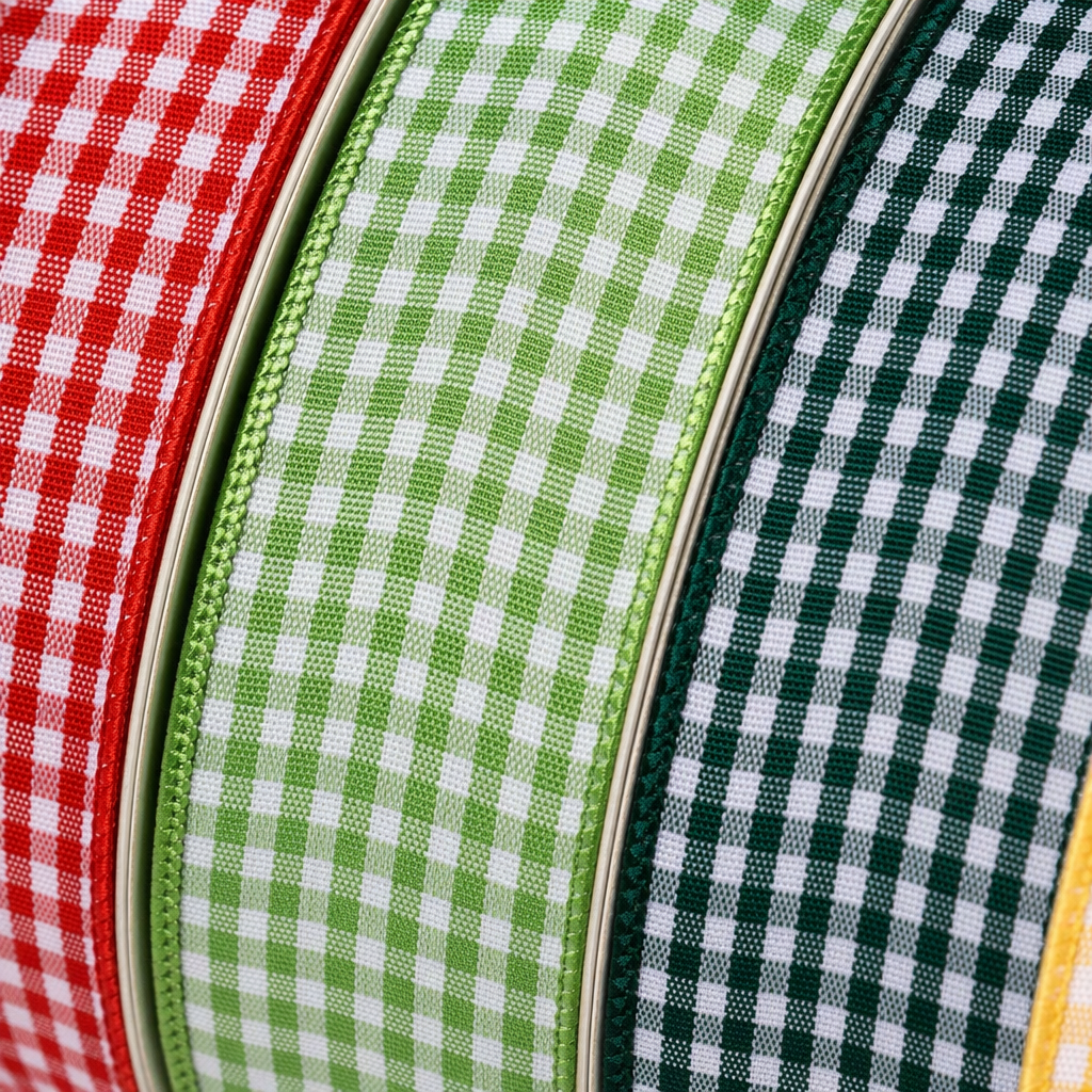 Colored checkered ribbon roll, 10 meters wide, 3 centimeters, cotton and linen blend, for decorative gift packaging Application Scenario