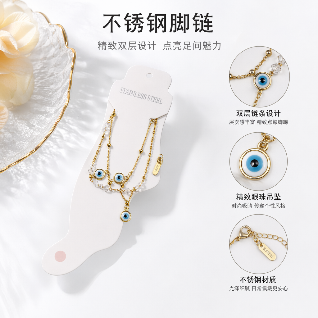 金色链条饰品 时尚百搭项链配饰男女通用