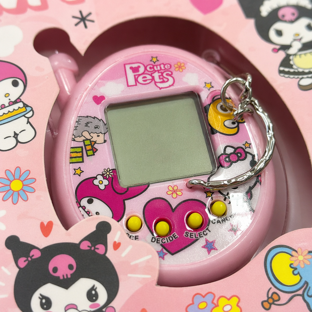 Pink packaging box electronic pet toy interactive companionship and educational children's gift Application Scenario