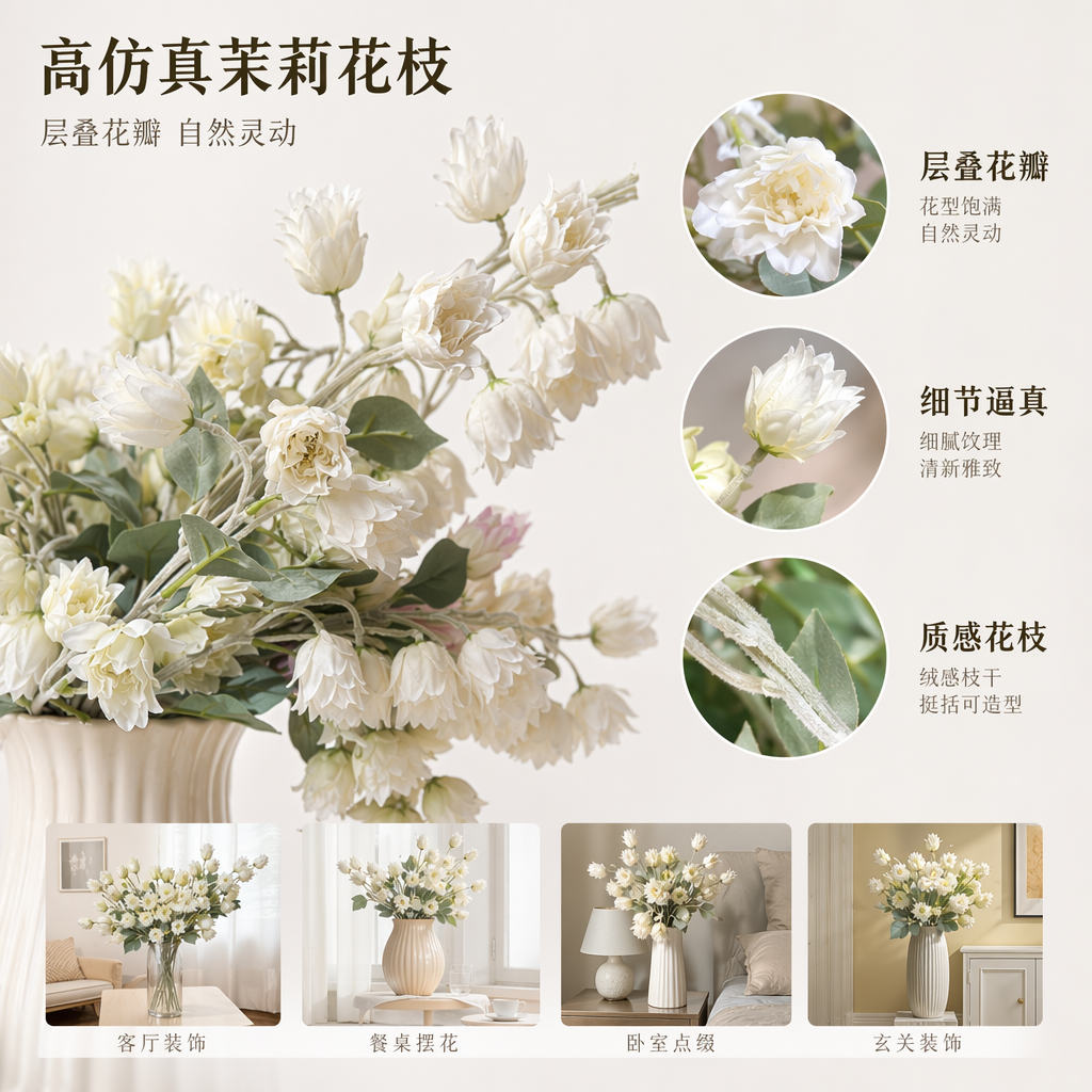 White artificial flower bouquets are decorative items for living rooms and bedrooms, as well as background floral arrangements for wedding photos full image