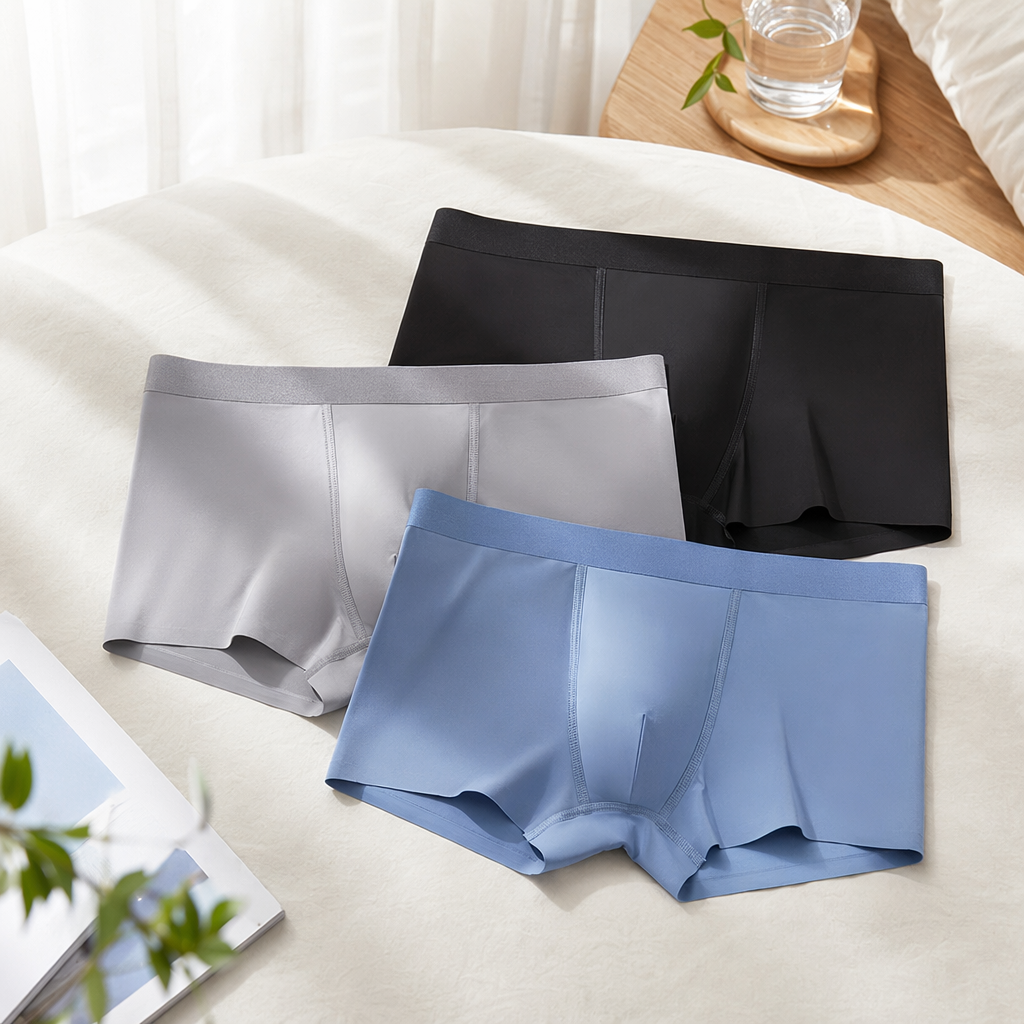 Blue, black and grey men's underwear, pure cotton, comfortable and breathable details Picture
