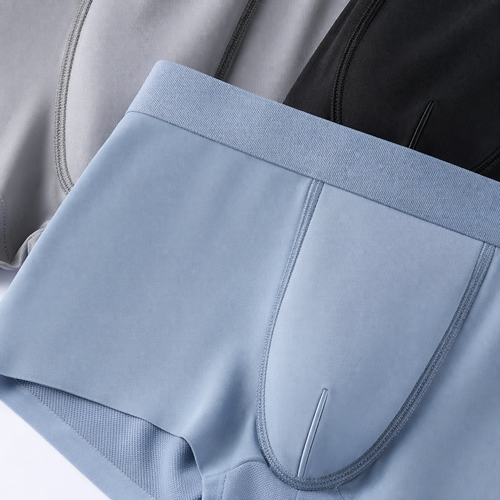 Blue, black and grey men's underwear, pure cotton, comfortable and breathable Application Scenario