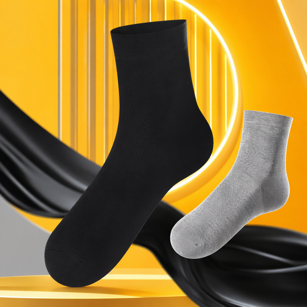 Black mid-calf socks made of pure cotton, sweat-absorbing and breathable, are a versatile choice for women's daily wear Specification image