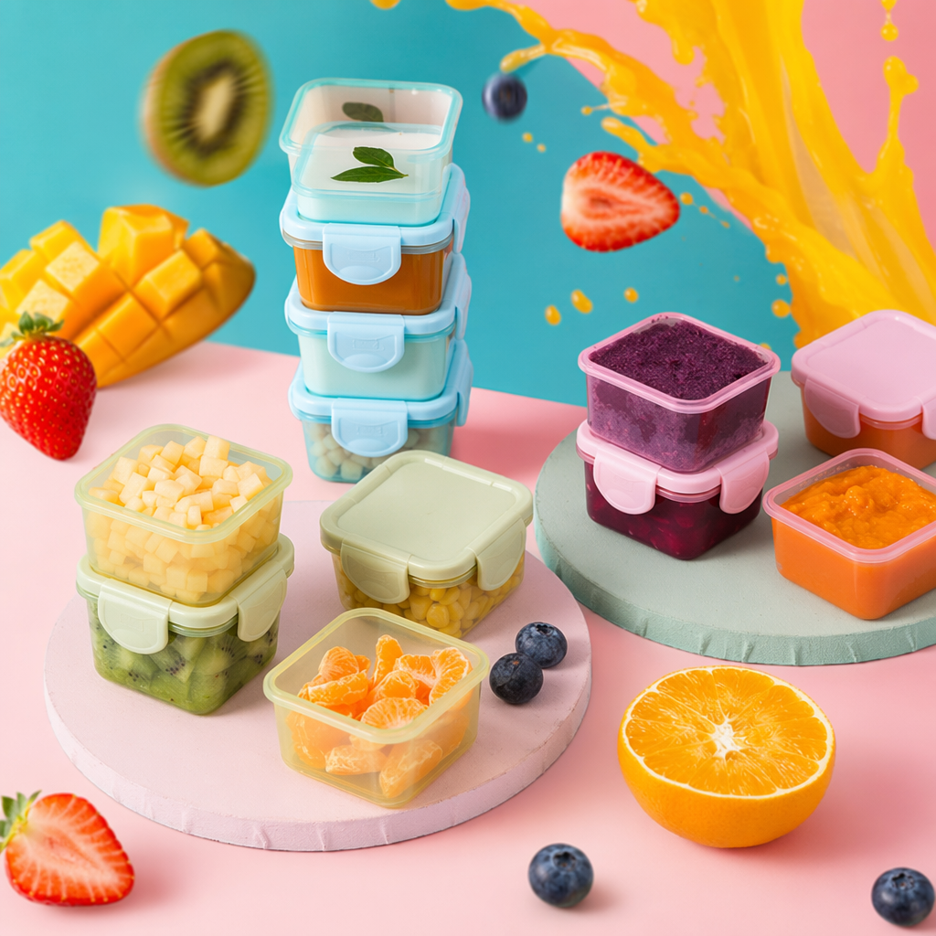 Colorful compartmented food storage box for household kitchen storage, sealed and leak-proof multi-compartment storage box Specification image