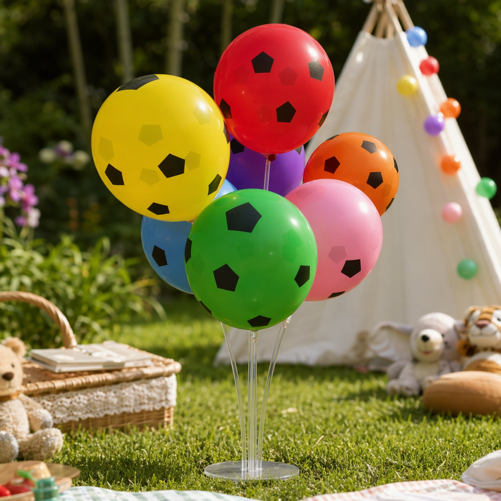 Colorful football patterns, party balloons, festival decorations, baby room arrangements details Picture