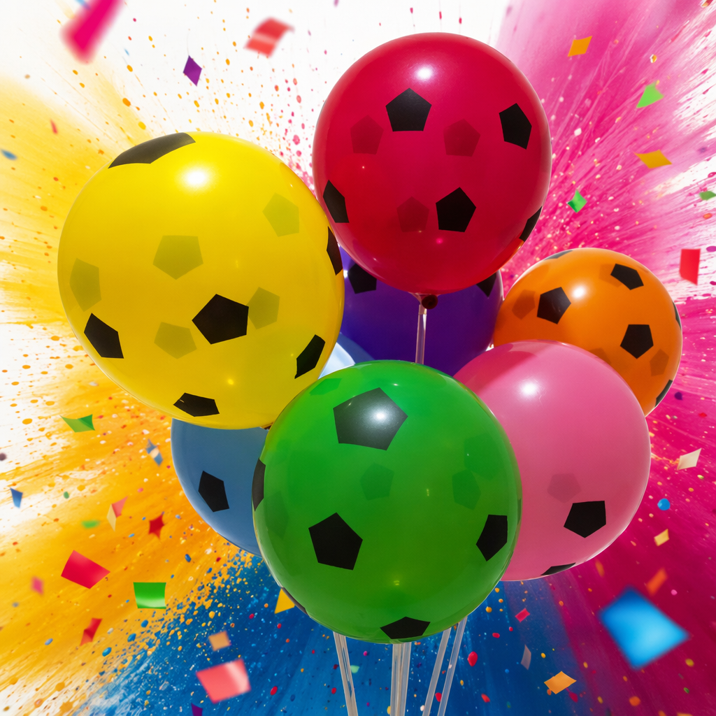 Colorful football patterns, party balloons, festival decorations, baby room arrangements Specification image