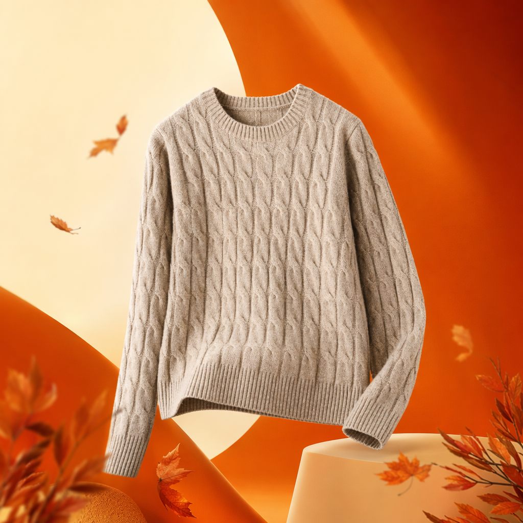 Beige knitted sweater women's fitted long-sleeved inner layer for autumn and winter Specification image