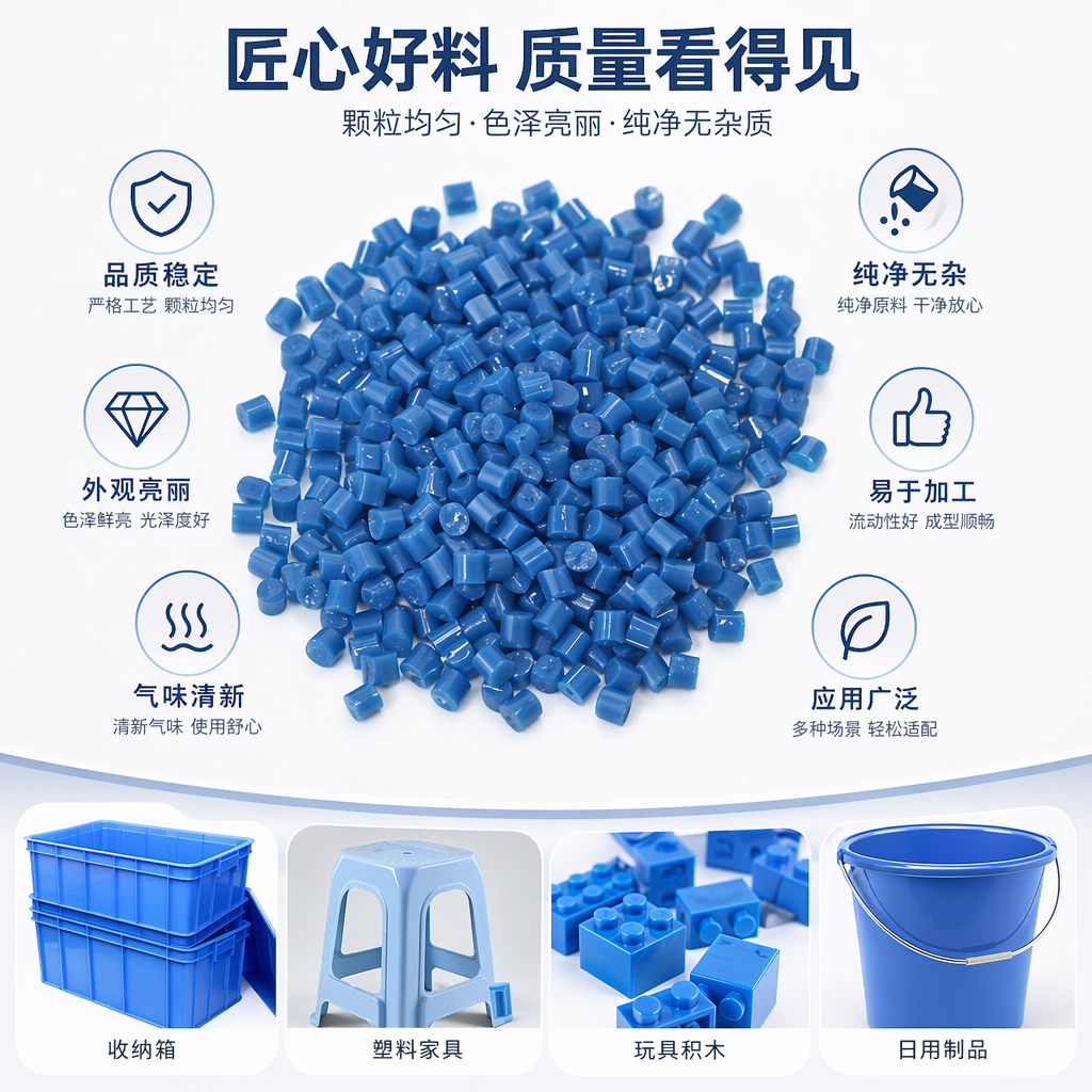 蓝色塑料颗粒 工业级PP聚丙烯原料 2-5mm粒径 可定制颜色