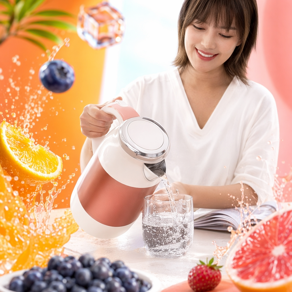 Pink electric kettle for women, quick water boiling, household health preservation, 1.5L Specification image