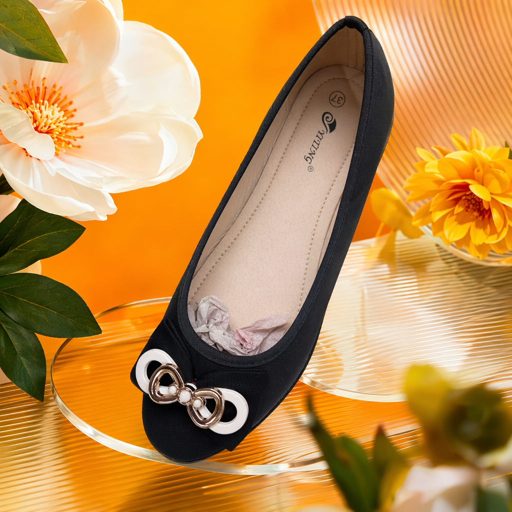 Black flat shoes for women's casual, versatile, soft-soled, anti-slip and comfortable commuting single shoes Specification image