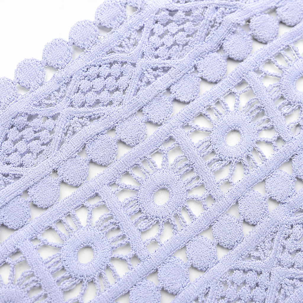 White lace trim decorative fabric, DIY hand-stitched material, home clothing accessories Application Scenario