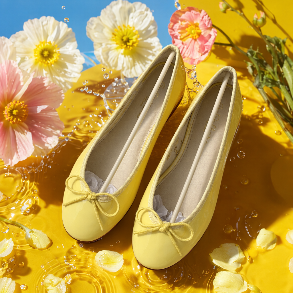 Yellow ballet flat shoes for women, soft soles, anti-slip, comfortable and versatile casual single shoes Specification image