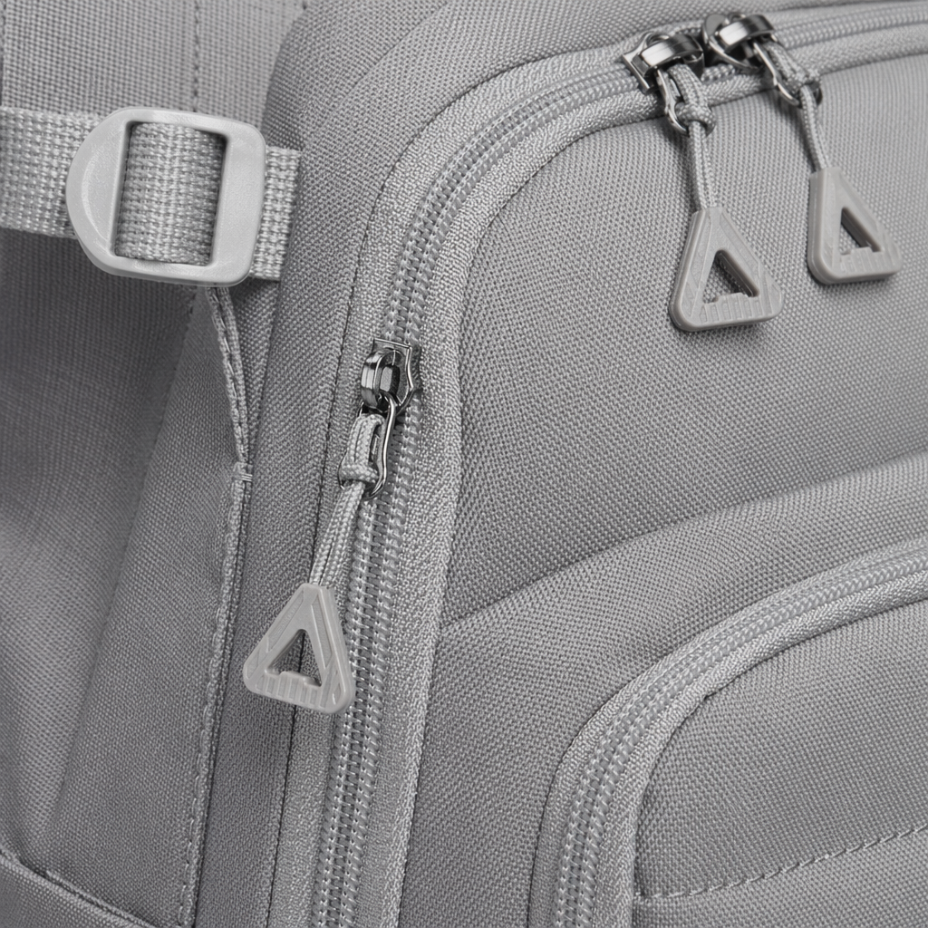 The grey backpack is a lightweight and large-capacity student commuting travel backpack Application Scenario