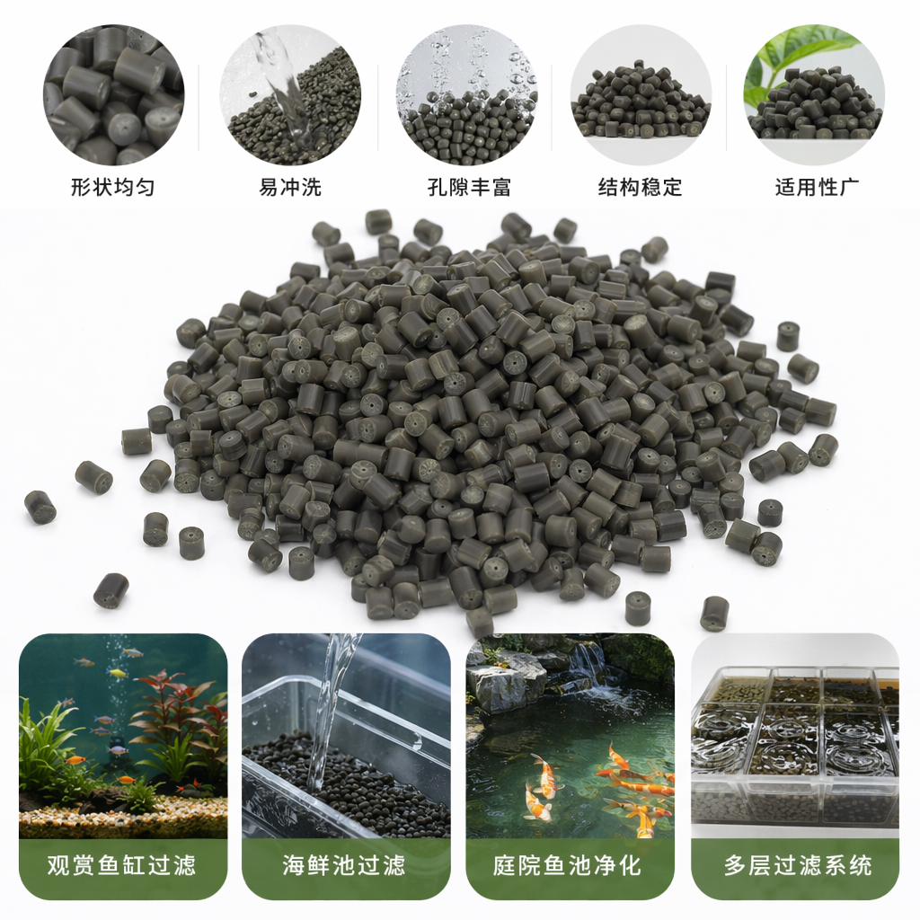 Grayish-green granular plastic particles are general engineering plastic raw materials made of PP and PE materials