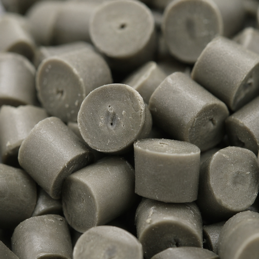 Grayish-green granular plastic particles are general engineering plastic raw materials made of PP and PE materials Application Scenario