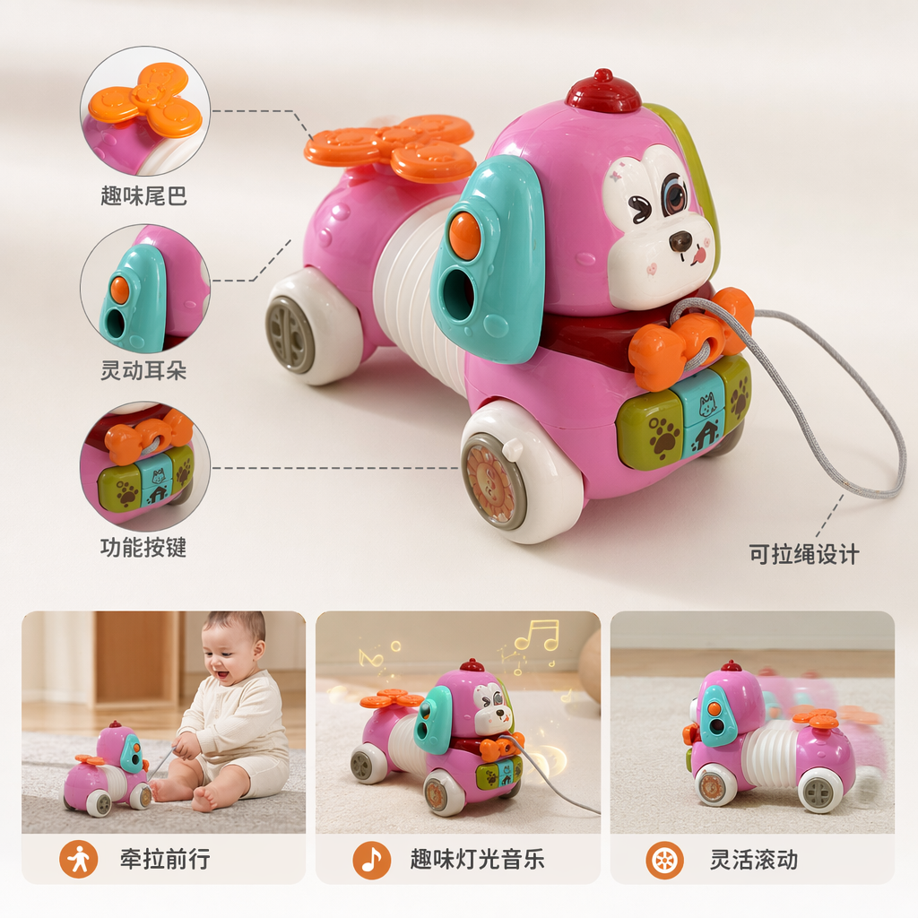 Colorful puppy plush toys, cute and adorable pet fabric ornaments, children's educational and soothing dolls