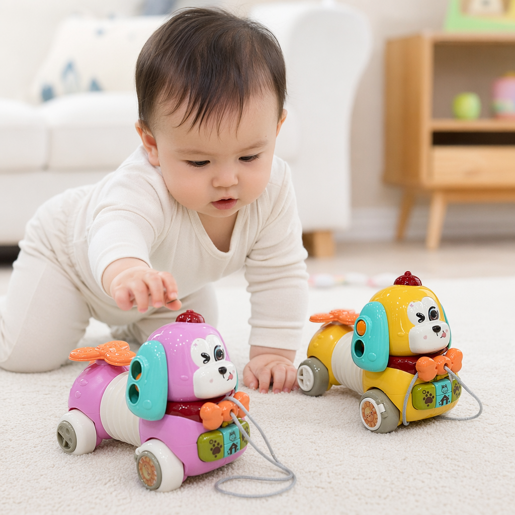 Colorful puppy plush toys, cute and adorable pet fabric ornaments, children's educational and soothing dolls details Picture