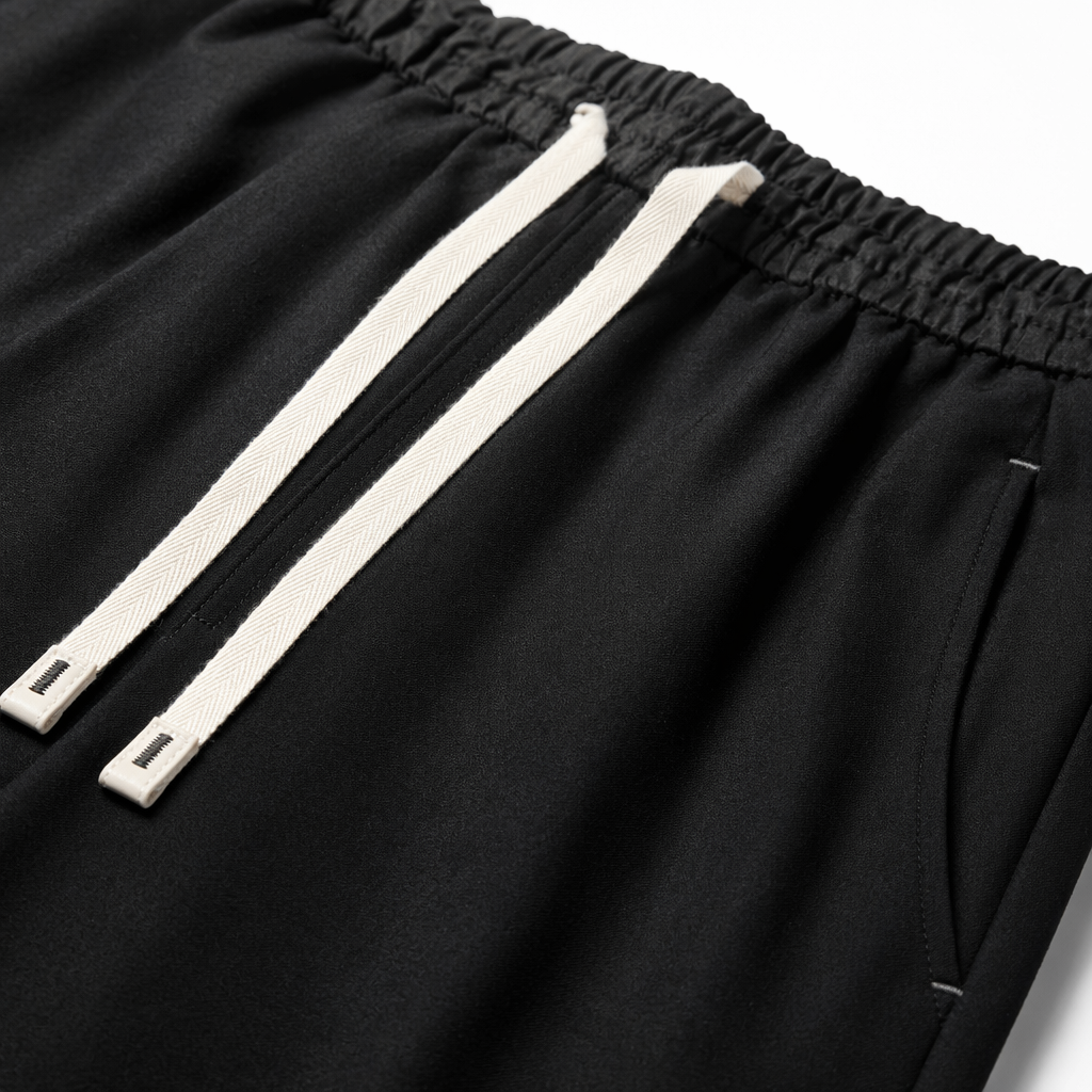 Black high-waisted straight-leg casual pants for men, slimming and versatile trousers Application Scenario