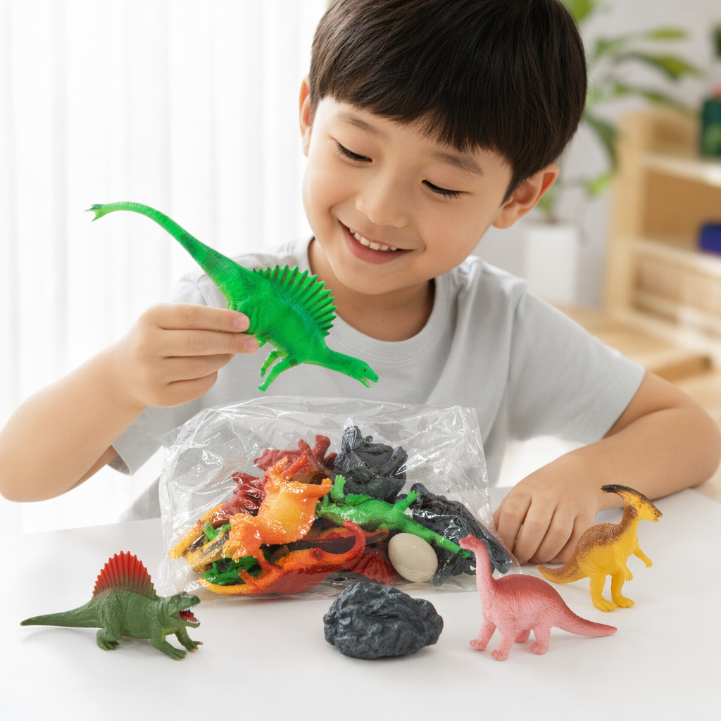 Colorful dinosaur toy set, children's educational assembly model, gift for boys and girls details Picture