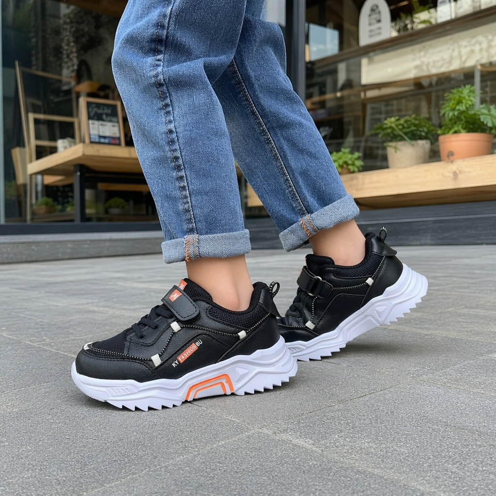 Black and white sneakers for both men and women, breathable, lightweight and casual running shoes details Picture