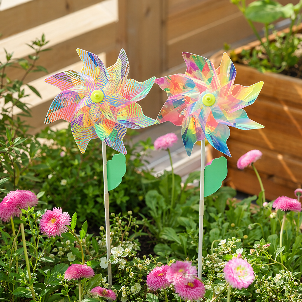 Colorful windmill toys, children's educational outdoor rotating toys, made of safe and environmentally friendly materials details Picture