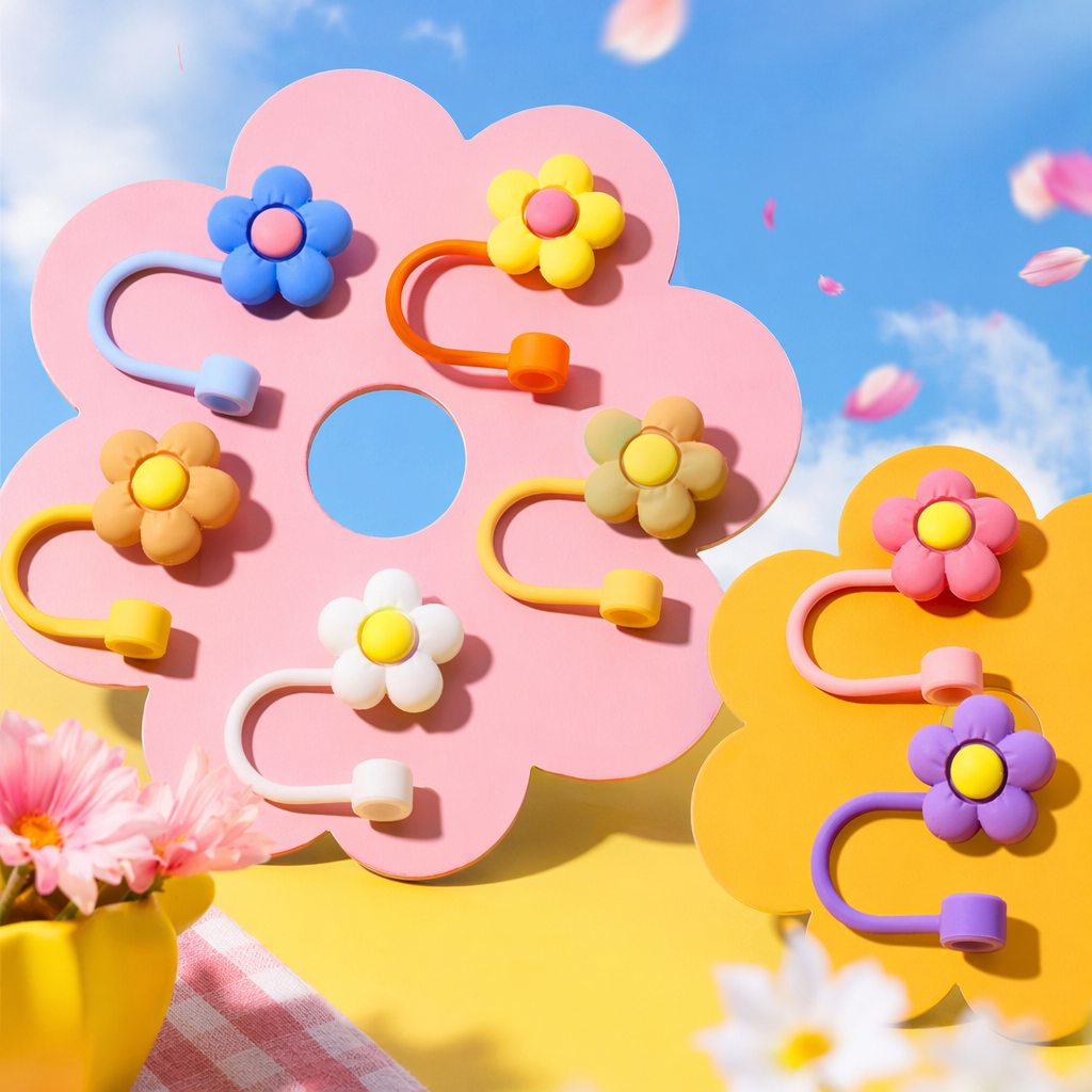 Colorful flower-shaped hooks on the wall, no need for drilling, creative home storage for bathrooms and kitchens Specification image