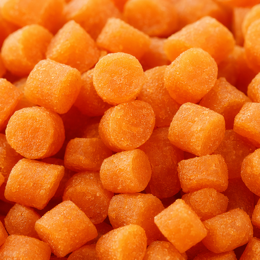 Orange granular plastic particles, universal injection molding raw material PP PE material, customizable color Application Scenario