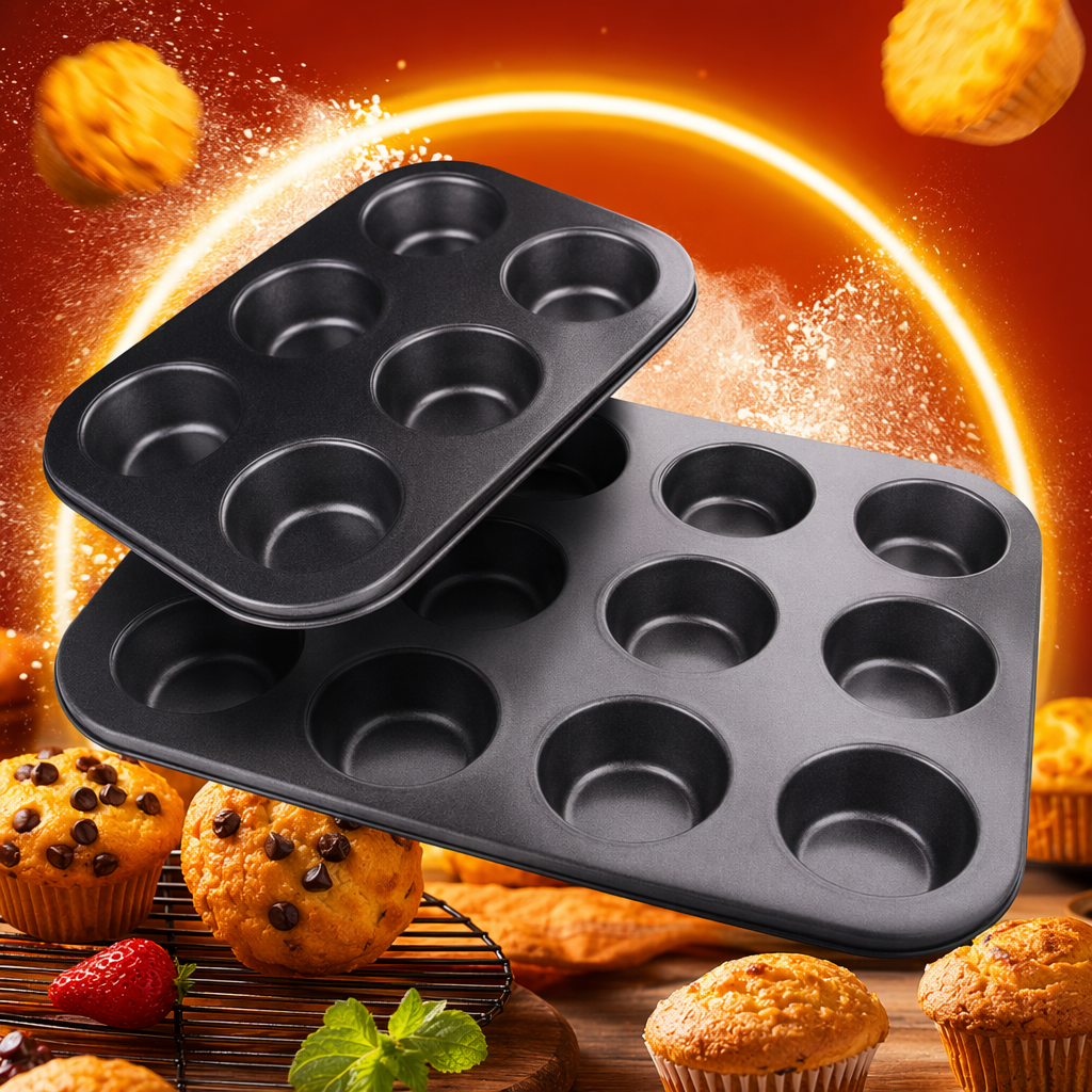 Black six-hole muffin cake mold silicone non-stick baking tool for home use Specification image