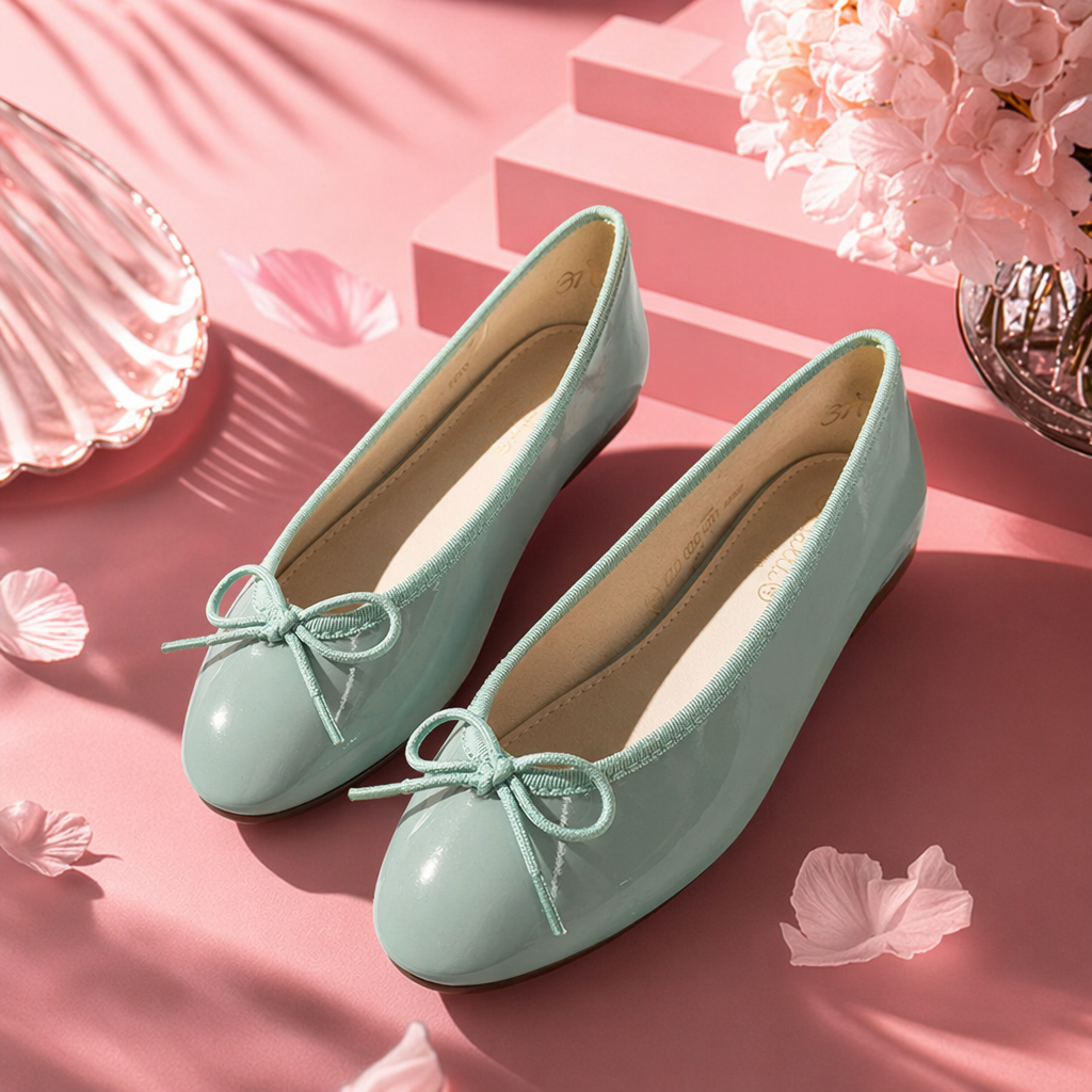 Light green ballet-style flat shoes, comfortable soft-soled women's casual single shoes Specification image