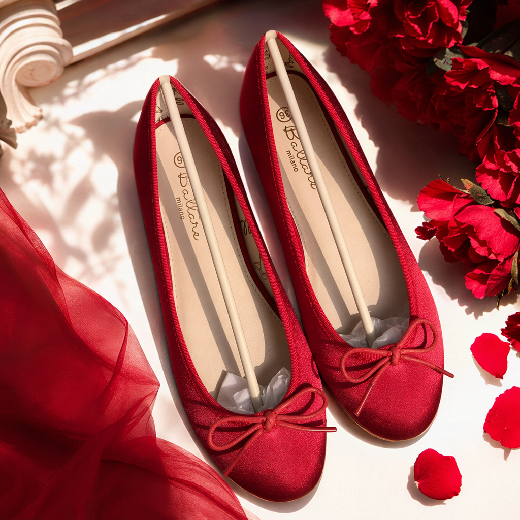 Red ballet flat shoes for women, soft soles, anti-slip, comfortable and versatile casual single shoes Specification image