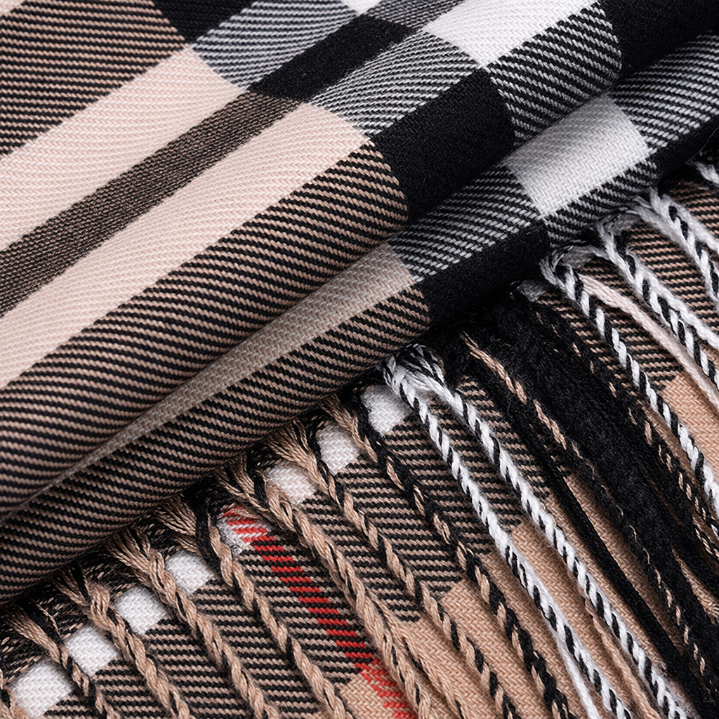 There are various ways to tie a thick wool blend checked scarf for warmth in winter Application Scenario